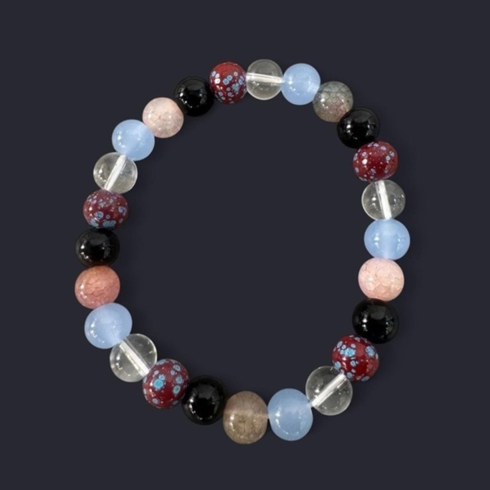 Cherry Glass Bead Bracelet 8mm